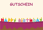 Gutschein Happy Birthday Schriftzug
