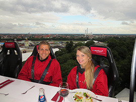 Aussicht beim Dinner in the Sky