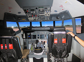 Cockpit im Flugsimulator
