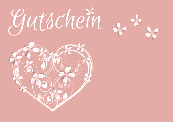 Gutschein Herz mit Blumen