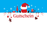 Gutschein Weihnachtsmann sitzend von hinten