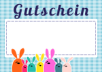 Gutschein bunte Osterhasen