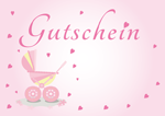 Gutschein rosa Kinderwagen