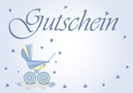 Gutschein Kinderwagen blau