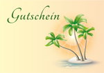 Gutschein Insel mit Palmen