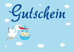 Gutschein Klapperstorch mit zwei Babys